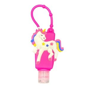 Cherry Marmalade Hand Sanitizer 1oz with Pink Unicorn Silicone Holder